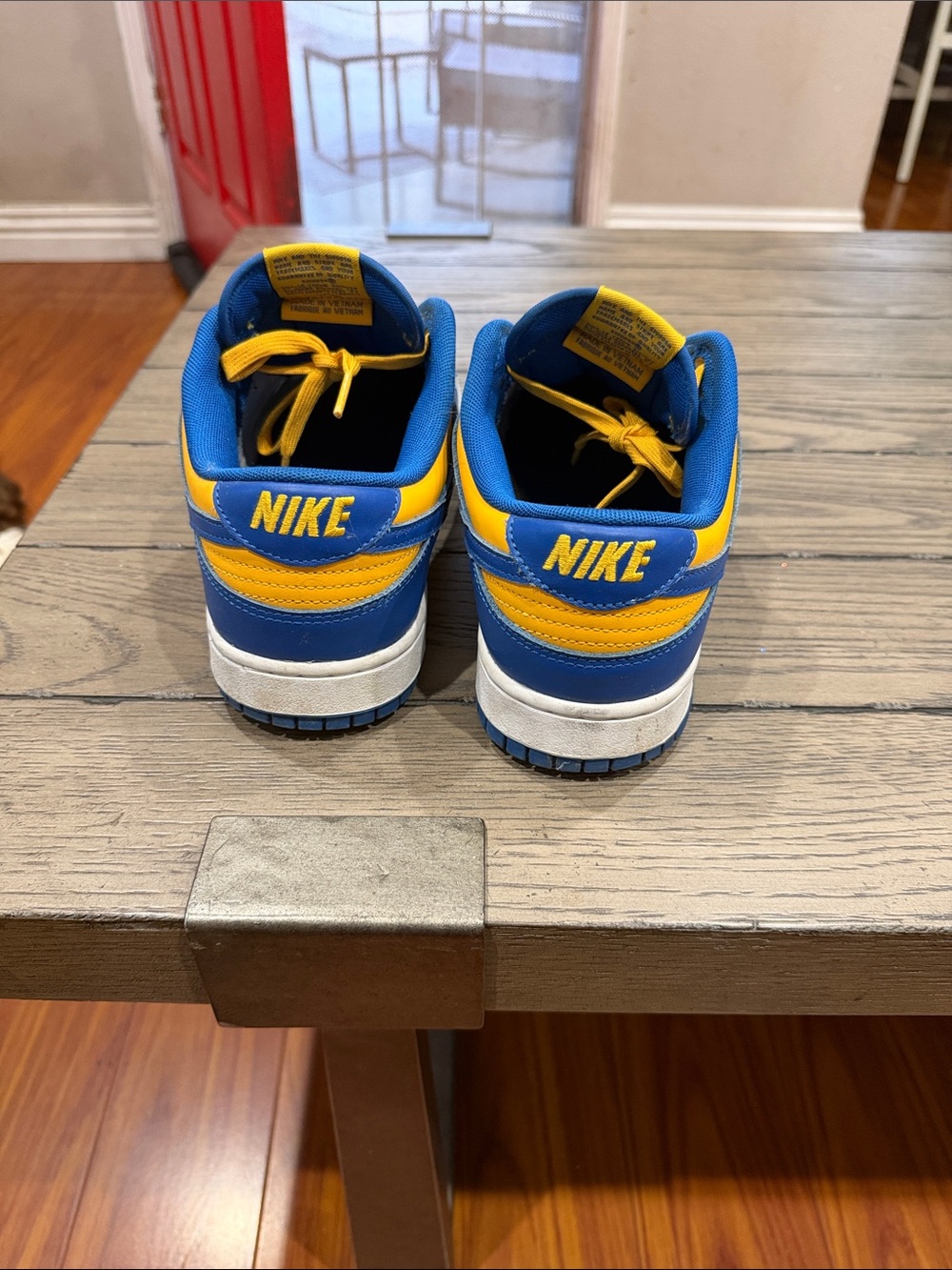 Nike Low Top Sneakers in Blue and Yellow Contrast UCLA Dunks - Picture 4 of 6